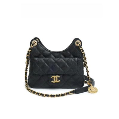 샤넬 여성 블랙 호보백 - Chanel Womens Black Hobo Bag - ch88x