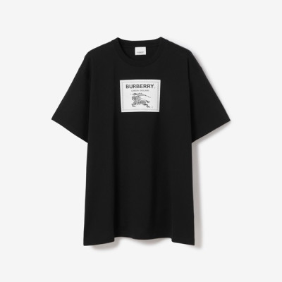 버버리 남성 블랙 크루넥 반팔티 - Burberry Mens Black Tshirts - bu130x
