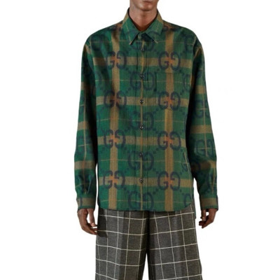 구찌 남성 트렌디 그린 셔츠 - Gucci Mens Green Tshirts - gu366x