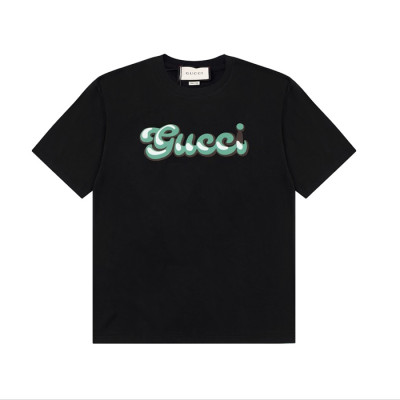 구찌 남/녀 블랙 크루넥 반팔티 - Gucci Unisex Black Short sleeved T-shirts - gu369x