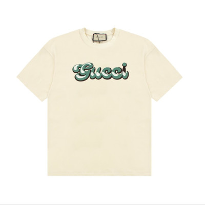 구찌 남/녀 아이보리 크루넥 반팔티 - Gucci Unisex Ivory Short sleeved T-shirts - gu370x