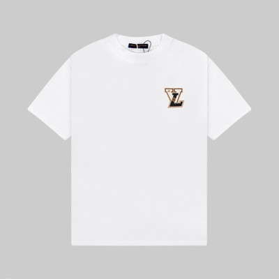 루이비통 남성 화이트 크루넥 반팔티 - Louis vuitton Mens White Short sleeved T-shirts - lv678x