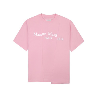 메종마르지엘라 남/녀 크루넥 핑크 반팔티 - Maison Margiela Unisex Pink Tshirts - mai127x