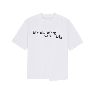 메종마르지엘라 남/녀 크루넥 화이트 반팔티 - Maison Margiela Unisex White Tshirts - mai129x