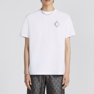 디올 남성 화이트 크루넥 반팔티 - Dior Mens White Short sleeved Tshirts - di358x