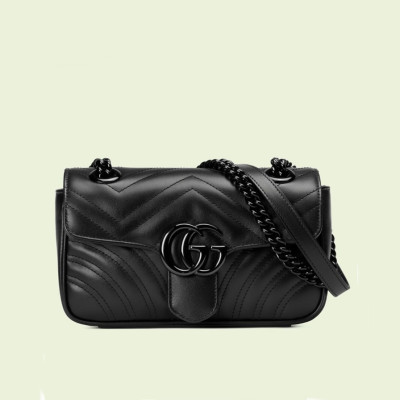 구찌 여성 블랙 마몬트백 - Gucci Womens Black Marmont Bag - gu455x