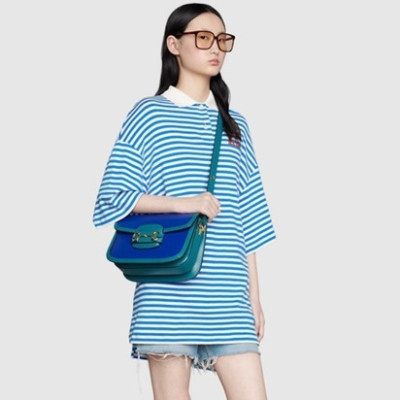 구찌 여성 블루 홀스빗 크로스백- Gucci Womens Blue Cross Bag - gu459x