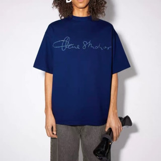 아크네 남/녀 블루 크루넥 반팔티 - Acne Unisex Blue Short sleeved T-shirts - ane194x