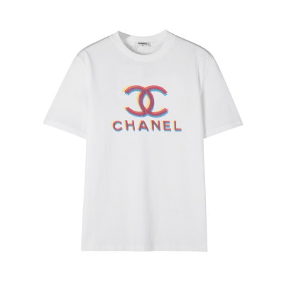 샤넬 여성 크루넥 화이트 반팔티 - Chanel Womens White Tshirts - ch93x