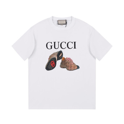 구찌 남/녀 화이트 크루넥 반팔티 - Gucci Unisex White Short sleeved T-shirts - gu539x