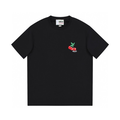 구찌 남/녀 블랙 크루넥 반팔티 - Gucci Unisex Black Short sleeved T-shirts - gu542x