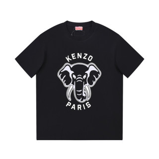겐조 남/녀 블랙 크루넥 반팔티 - Kenzo Unisex Black Tshirts - ken219x