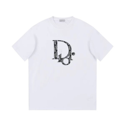 디올 남성 화이트 크루넥 반팔티 - Dior Mens White Short sleeved Tshirts - di361x