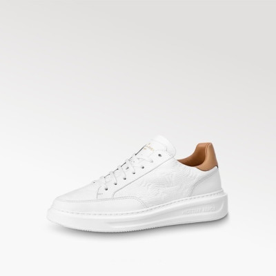 루이비통 남성 화이트 스니커즈 - Louis vuitton Mens White Sneakers - lv703x