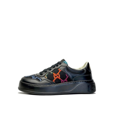 구찌 남/녀 블랙 스니커즈 - Gucci Unisex Black Sneakers- gu566X