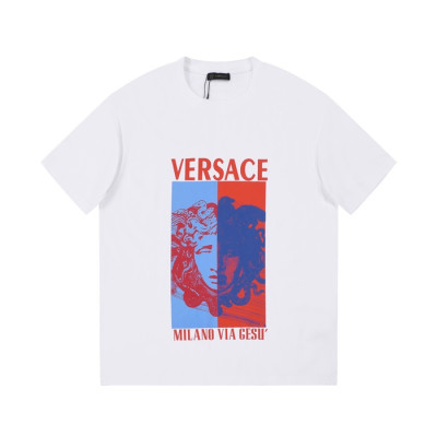 베르사체 남성 화이트 크루넥 반팔티 - Versace Mens White Tshirts - ve09x