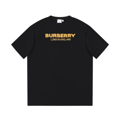 버버리 남/녀 블랙 크루넥 반팔티 - Burberry Unisex Black Tshirts - bu140x