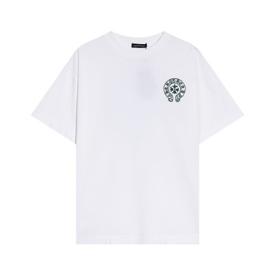 크롬하츠 남성 화이트 크루넥 반팔티 - Chrom Hearts Mens White Short sleeved Tshirts - ch109x