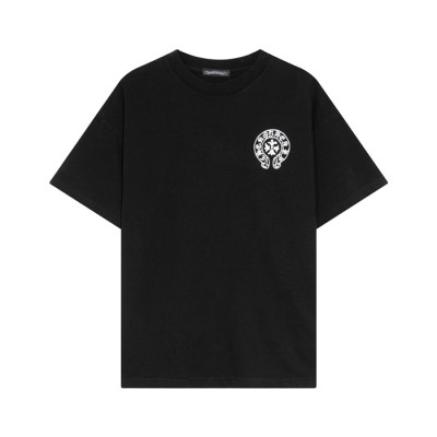 크롬하츠 남성 블랙 크루넥 반팔티 - Chrom Hearts Mens Black Short sleeved Tshirts - ch110x