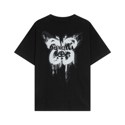 발렌시아가 남성 크루넥 블랙 반팔티 - Balenciaga Mens Black Short sleeved T-shirts - ba271x