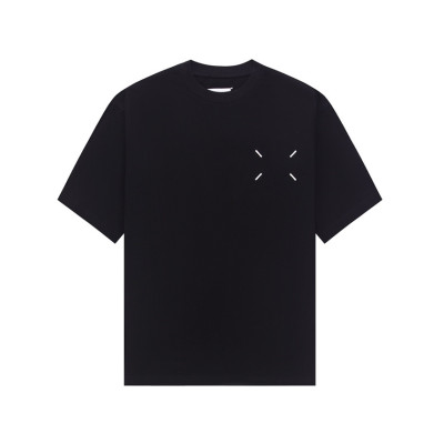 메종마르지엘라 남/녀 크루넥 블랙 반팔티 - Maison Margiela Unisex Black Tshirts - mai133x