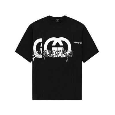 구찌 남/녀 블랙 크루넥 반팔티 - Gucci Unisex Black Short sleeved T-shirts - gu569x