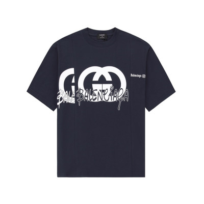 구찌 남/녀 네이비 크루넥 반팔티 - Gucci Unisex Navy Short sleeved T-shirts - gu570x
