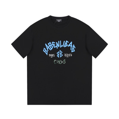 발렌시아가 남성 블랙 크루넥 반팔티 - Balenciaga Mens Black Short sleeved Tshirts - ba282x