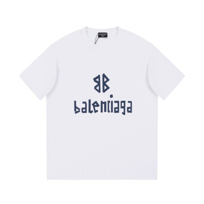 발렌시아가 남성 화이트 크루넥 반팔티 - Balenciaga Mens White Short sleeved Tshirts - ba284x