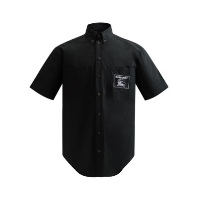 버버리 남성 베이직 블랙 반팔 셔츠 - Burberry Mens Black Tshirts - bu142x