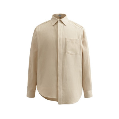 로에베 남자 클래식 베이지 셔츠 - Loewe Mens Beige Tshirts - loe714x