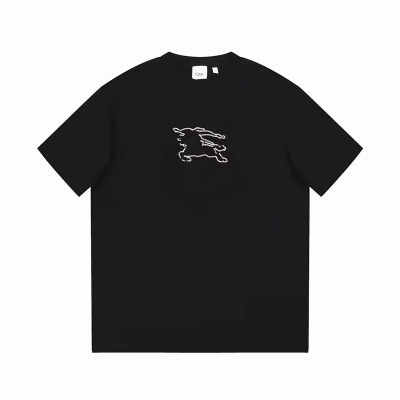 2023 버버리 남성 블랙 크루넥 반팔티 - Burberry Mens Black Short Sleeved Tshirts - bu149x