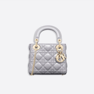 디올 여성 그레이 레이디백 - Dior Womens Gray Lady Bag - di413x