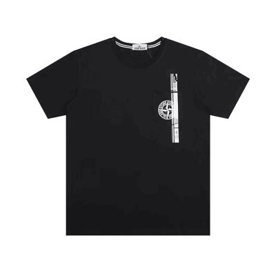 2023 스톤아일랜드 남성 블랙 크루넥 반팔티 - Stone Island Mens Black Tshirts - st55x