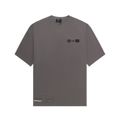 발렌시아가 남성 그레이 크루넥 반팔티 - Balenciaga Mens Gray Short sleeved Tshirts - ba296x