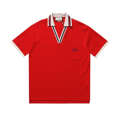 구찌 남/녀 레드 폴로 반팔티 - Gucci Unisex Red Short sleeved Tshirts - gu586x