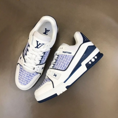 루이비통 남성 블루 스니커즈 - Louis vuitton Mens Blue Sneakers - lv735x