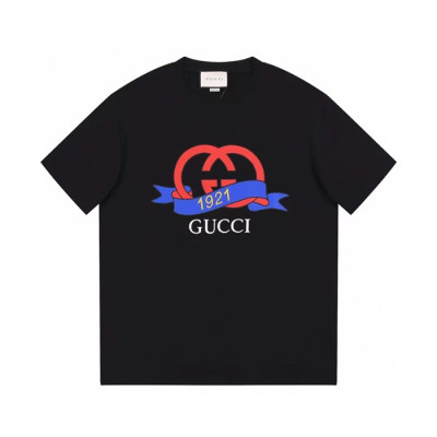 구찌 남/녀 블랙 크루넥 반팔티 - Gucci Unisex Black Short sleeved Tshirts - gu590x