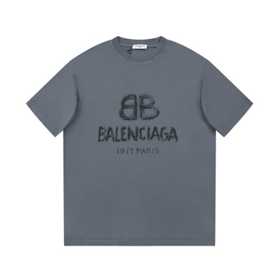 발렌시아가 남성 그레이 크루넥 반팔티 - Balenciaga Mens Gray Short sleeved Tshirts - ba305x