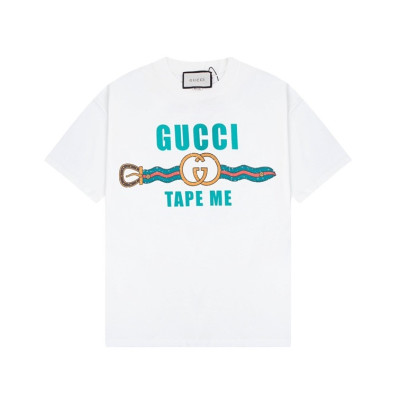 구찌 남/녀 화이트 크루넥 반팔티 - Gucci Unisex White Short sleeved Tshirts - gu593x