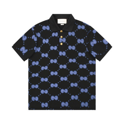 구찌 남/녀 블랙 폴로 반팔티 - Gucci Unisex Black Short sleeved Tshirts - gu596x