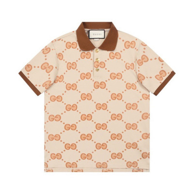 구찌 남/녀 베이지 폴로 반팔티 - Gucci Unisex Beige Short sleeved Tshirts - gu598x