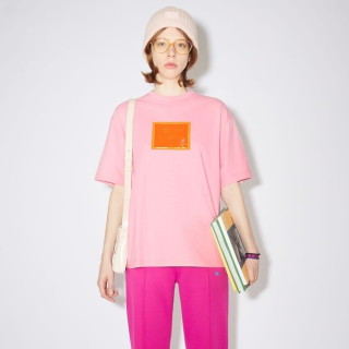 아크네 남/녀 핑크 크루넥 반팔티 - Acne Unisex Pink Short sleeved T-shirts - ane197x