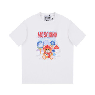 모스키노 남성 크루넥 화이트 반팔티 - Moschino Mens White Tshirts - mos0227x