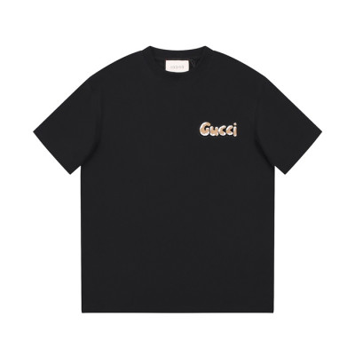구찌 남/녀 블랙 크루넥 반팔티 - Gucci Unisex Black Short sleeved Tshirts - gu600x