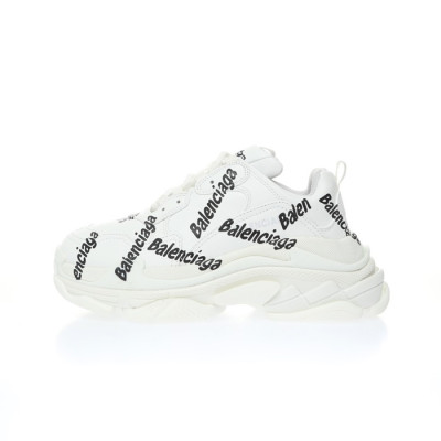 발렌시아가 남/녀 화이트 트리플S - Balenciaga Mens White Sneakers - ba340x