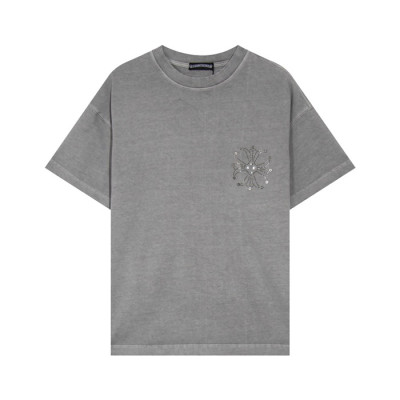 크롬하츠 남성 그레이 크루넥 반팔티 - Chrom Hearts Mens Gray Short sleeved T-shirts - ch124x