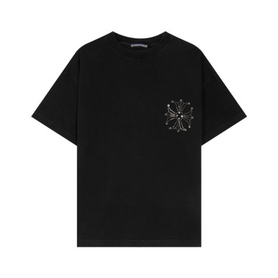 크롬하츠 남성 블랙 크루넥 반팔티 - Chrom Hearts Mens Black Short sleeved T-shirts - ch125x