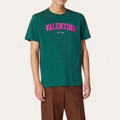 발렌티노 남성 그린 크루넥 반팔티 - Valentino Mens Green Tshirts - val425x