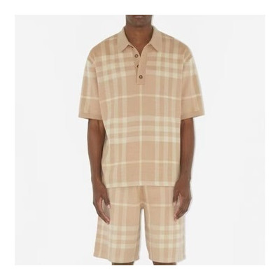 버버리 남성 베이지 폴로 반팔티 - Burberry Mens Beige Short Sleeved Tshirts - bu157x
